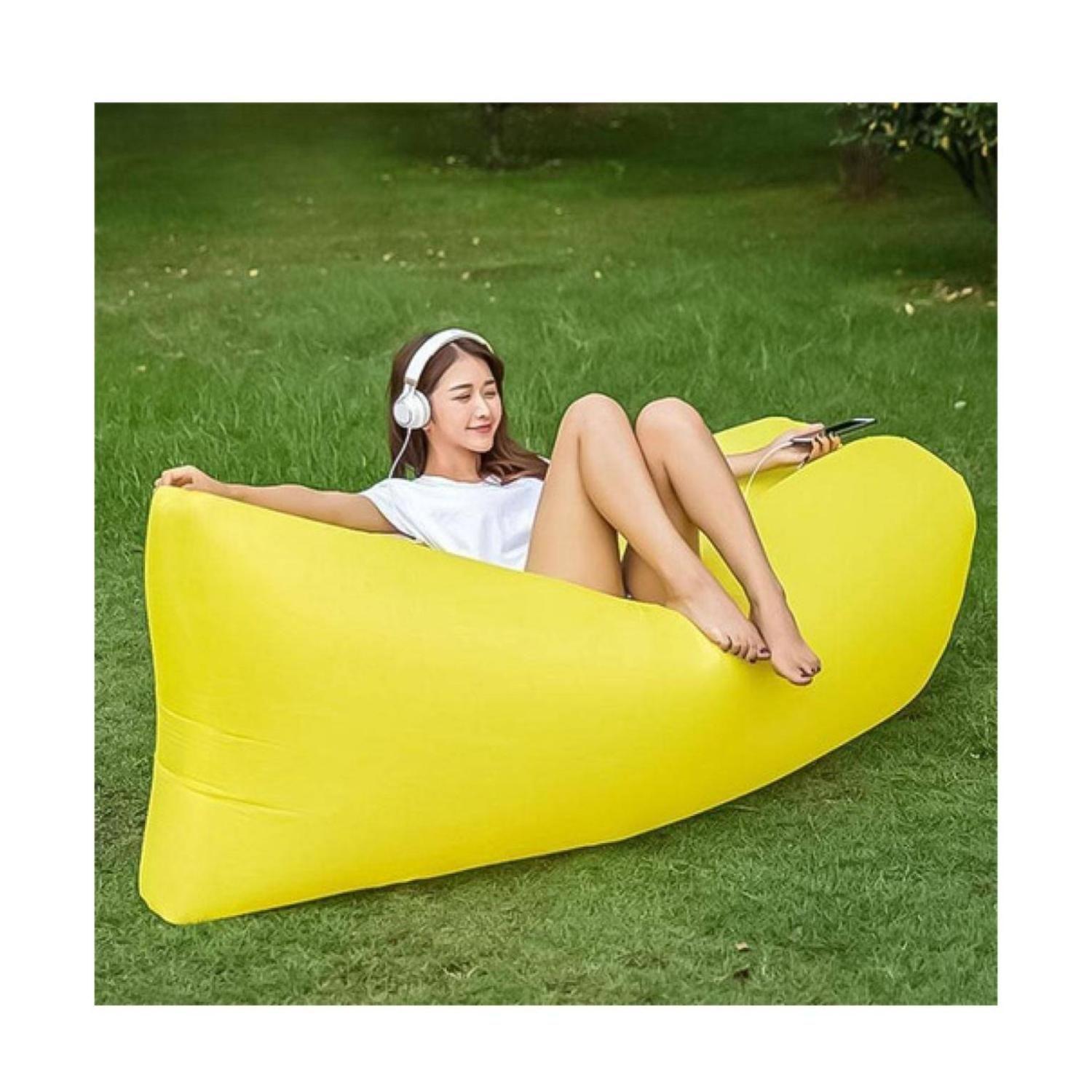 Sofá Sillón Tumbona Inflable Amarilla 200 x90Cm  -1