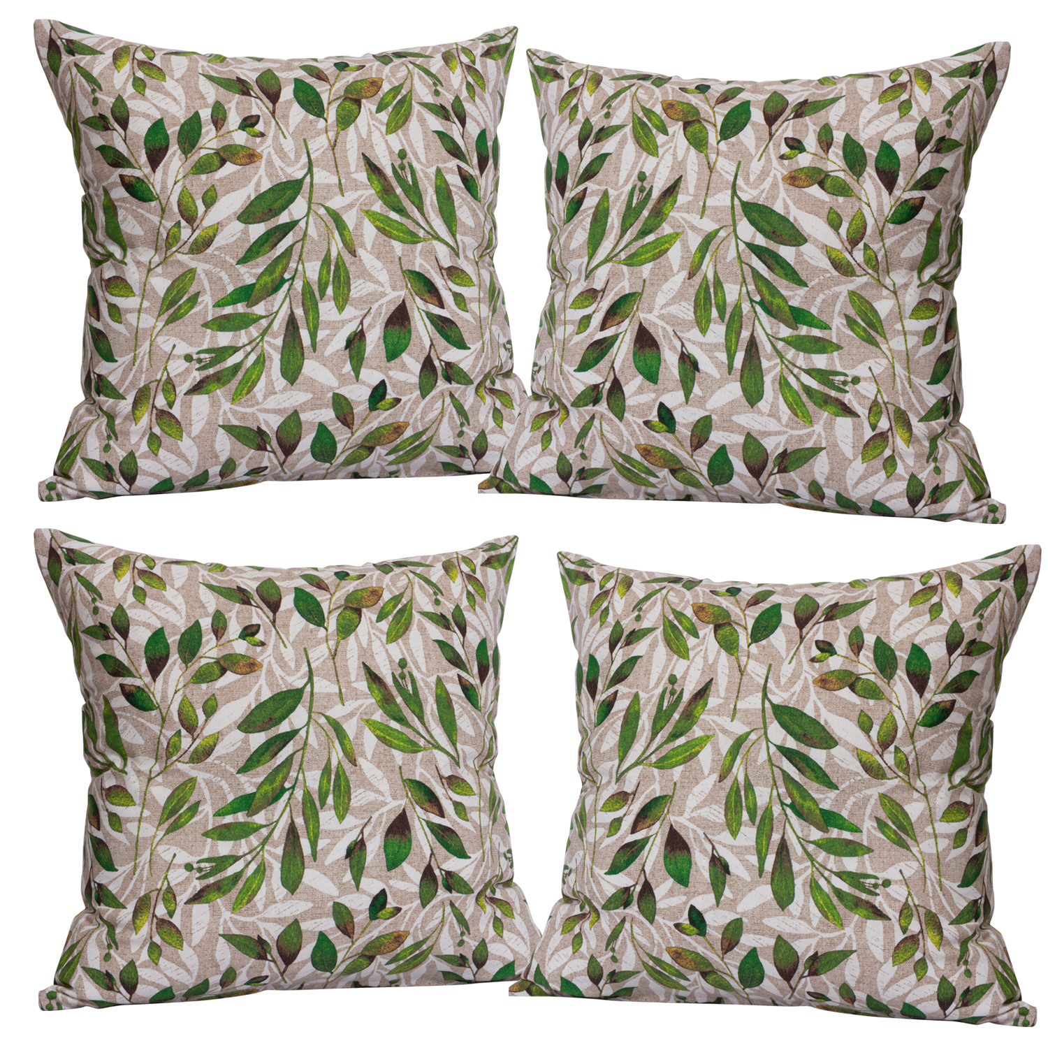 Set 4 Cojines Lona Española Sauce 50x50 Beige-0