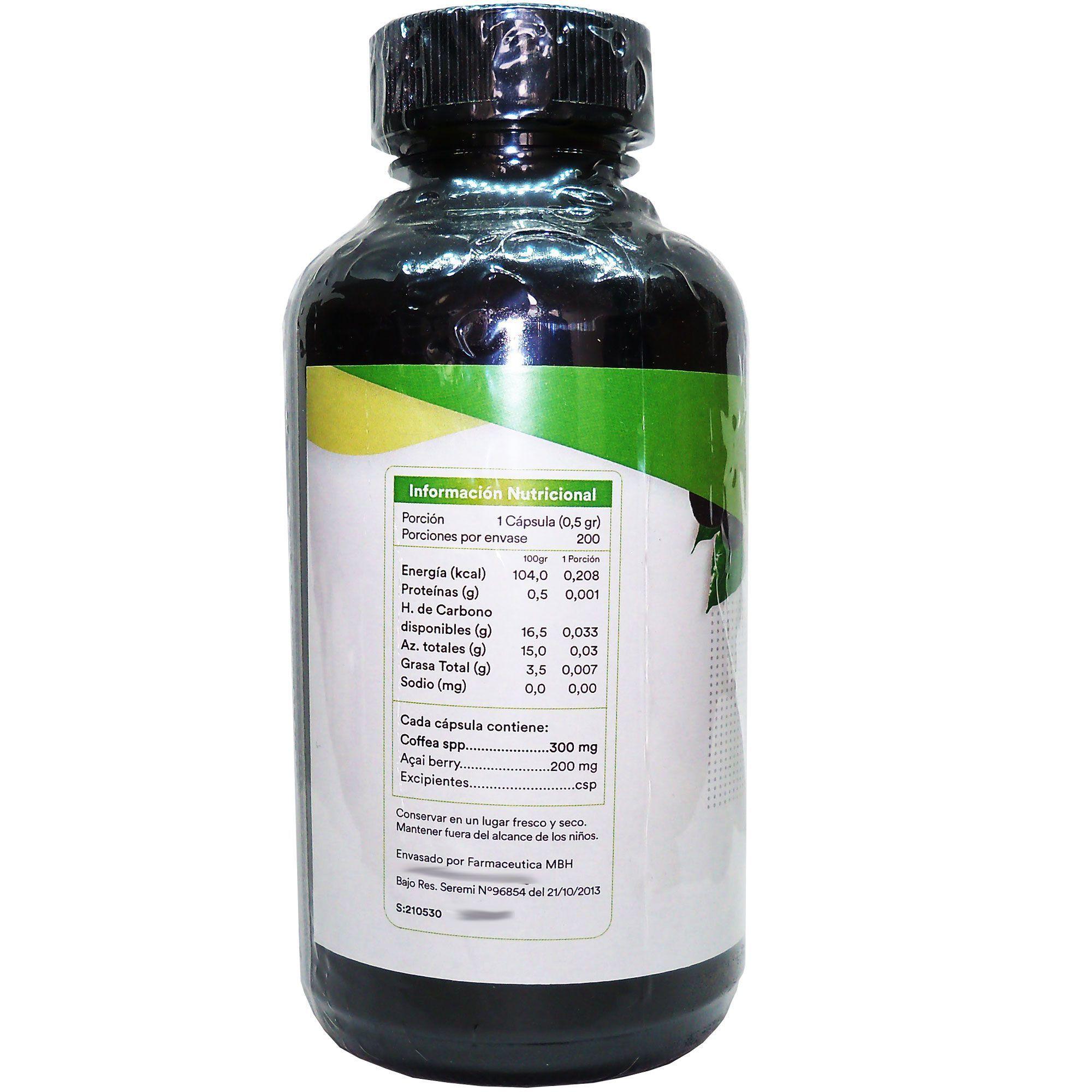 3 X NATURAL FARM CAFE VERDE + ACAI BERRY 500 MG 200 CAPS-2