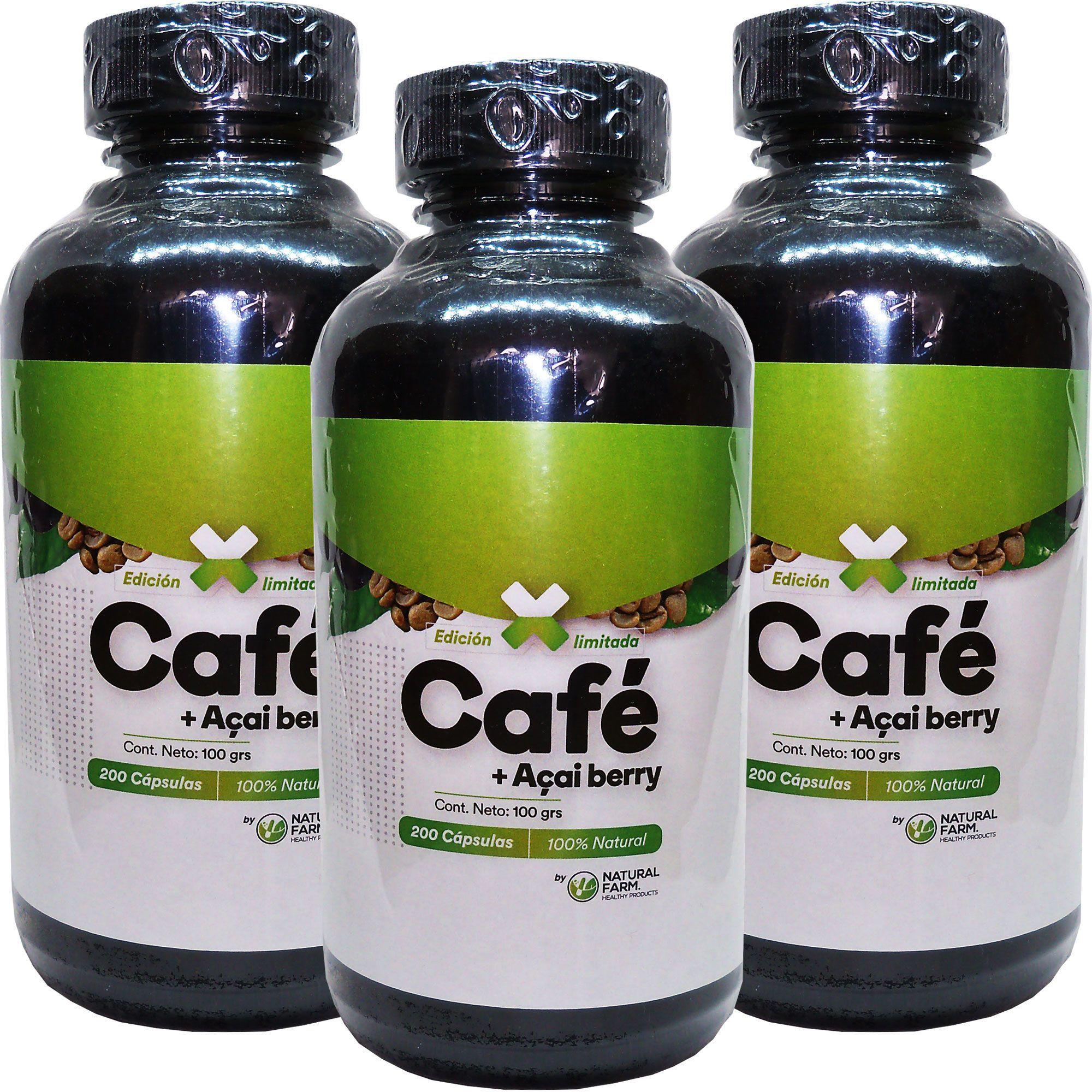 3 X NATURAL FARM CAFE VERDE + ACAI BERRY 500 MG 200 CAPS-0