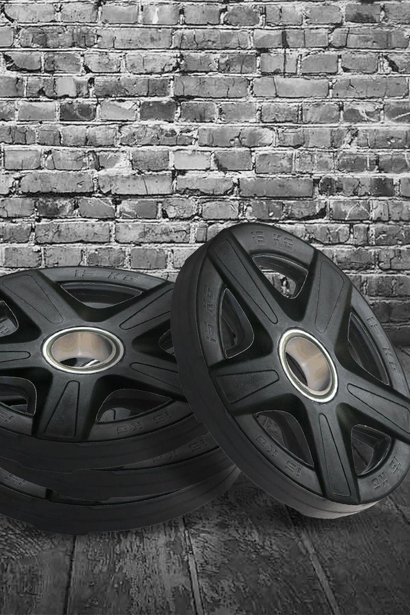 Disco Engomado para Pesas 15 Kg Negro-5