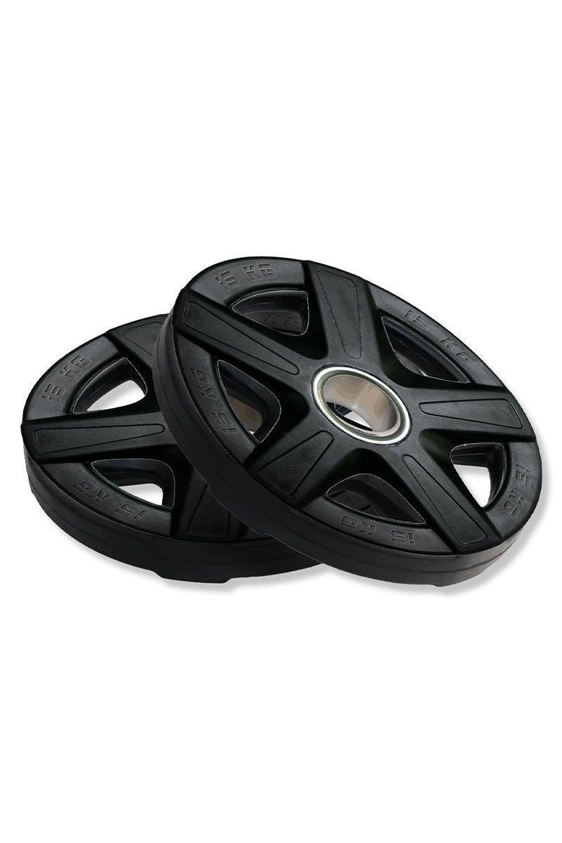 Disco Engomado para Pesas 15 Kg Negro-3