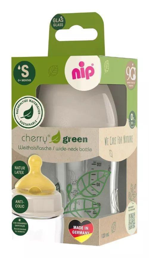 Mamadera Vidrio Latex Cherry Green 120 ml crema -2