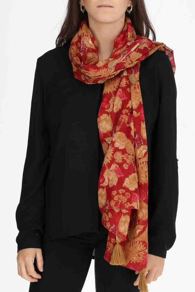 Pañuelo Estampado Birds Rojo ID-1