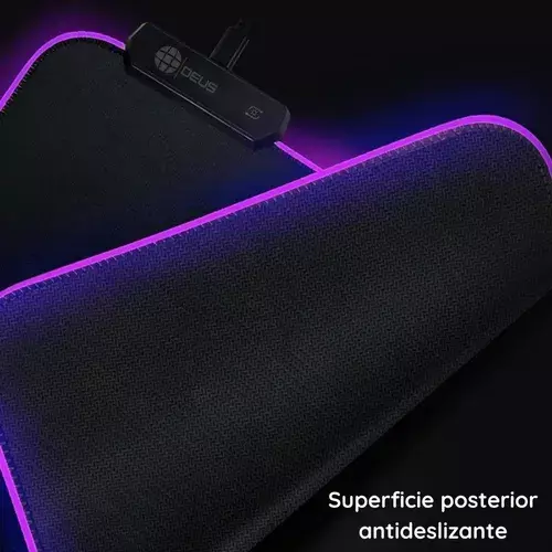 Mouse Pad Alfombrilla Antideslizante Y Luz Led Rgb Gamer Xl-4