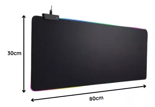 Mouse Pad Alfombrilla Antideslizante Y Luz Led Rgb Gamer Xl-3