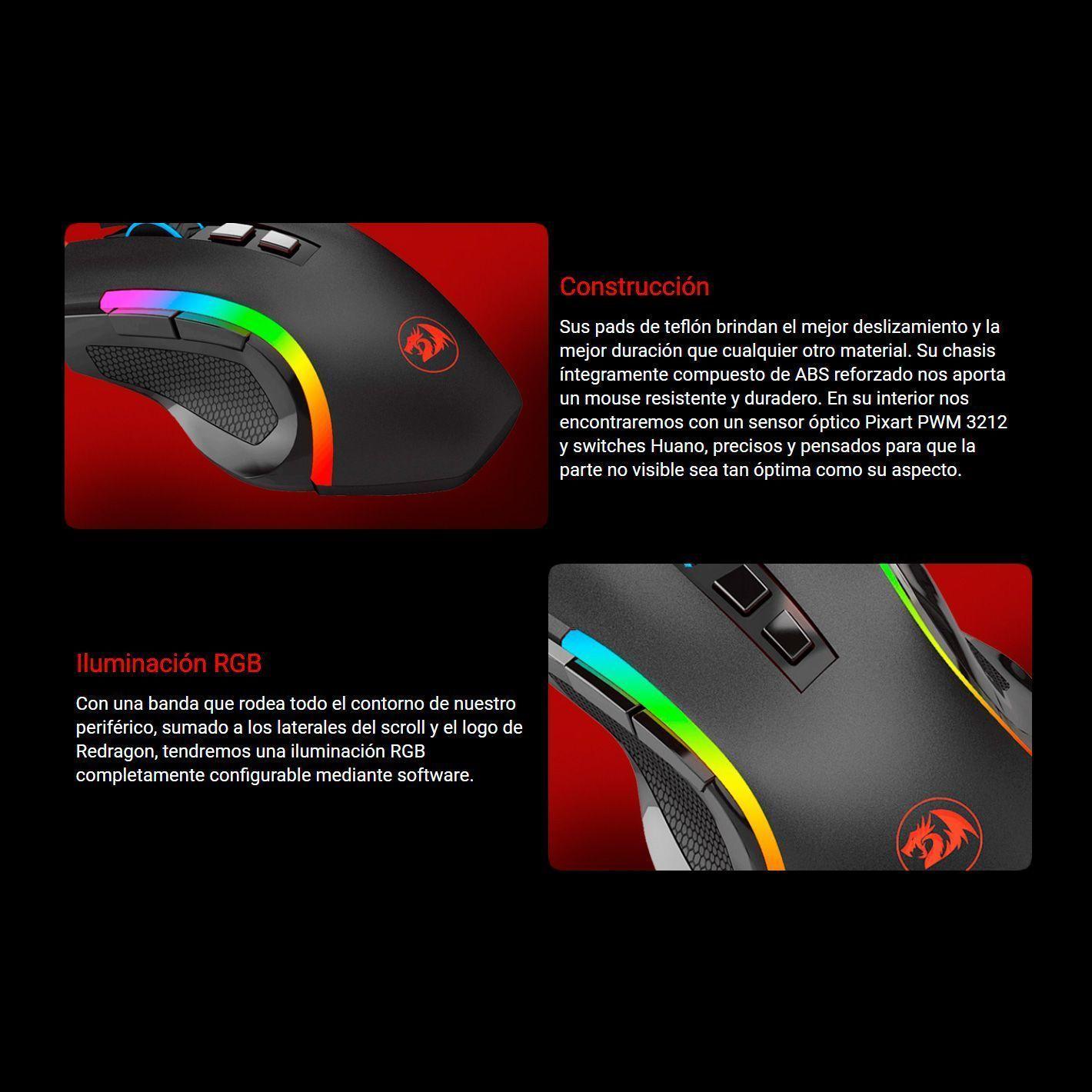 Mouse Gamer Redragon Griffin M607 Rgb 7200dpi-4