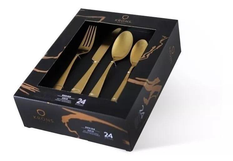 Set De Cuchillería De 24 Piezas Gold Krons Cocina-0