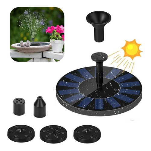 Bomba Agua Fuente Energía Solar Flotante 5 Boquillas Jardín-2