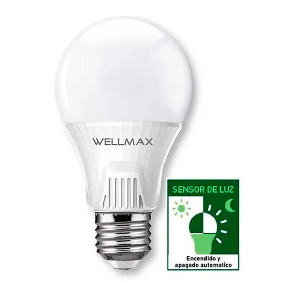 Ampolleta Wellmax A60 9w Fria C/sensor Nocturno+movimiento-1