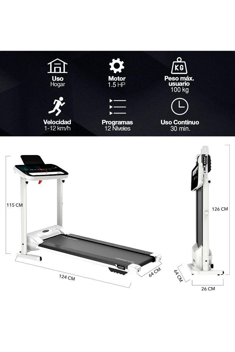 Pack Trotadora Kemilng K500 + Spinning Go Fitness Blanco-1