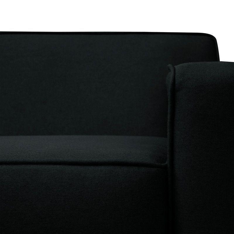 Sofá Lilen Chenille Tipo Lino Negro 2 Cuerpos-3