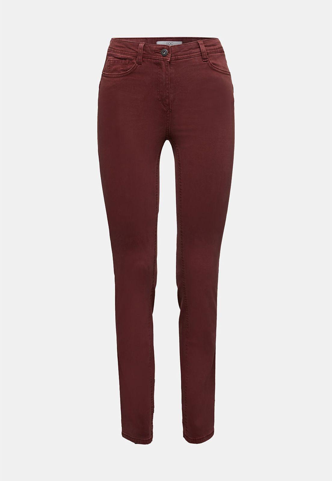 Pantalón Mujer Chino Esprit Marrón-3