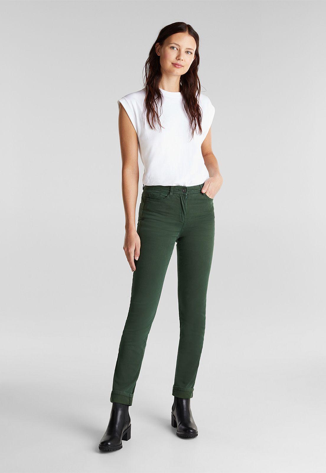 Pantalón Mujer Chino Esprit Marrón-0