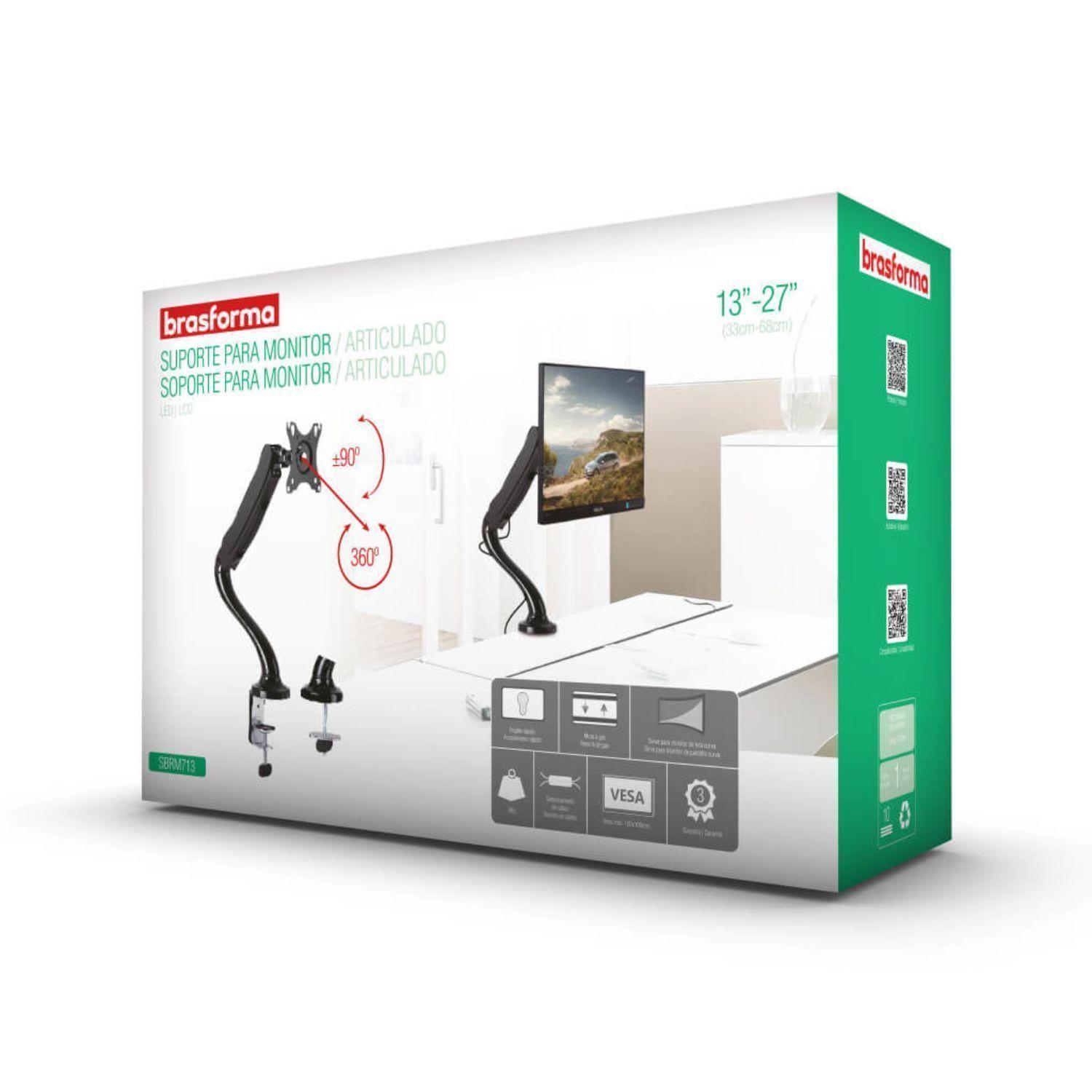 Soporte TV/Monitor - Gas Spring  13" a 27" 360° 6kg-3