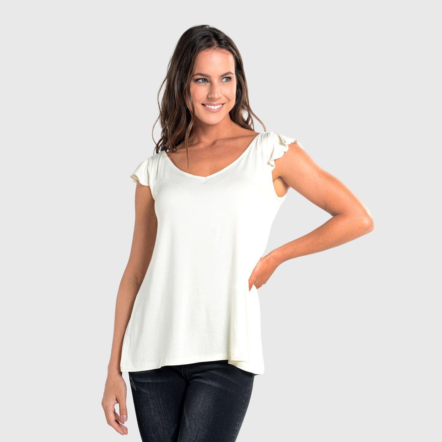 POLERA MANGA CORTA CAFFARENA BLANCA-0