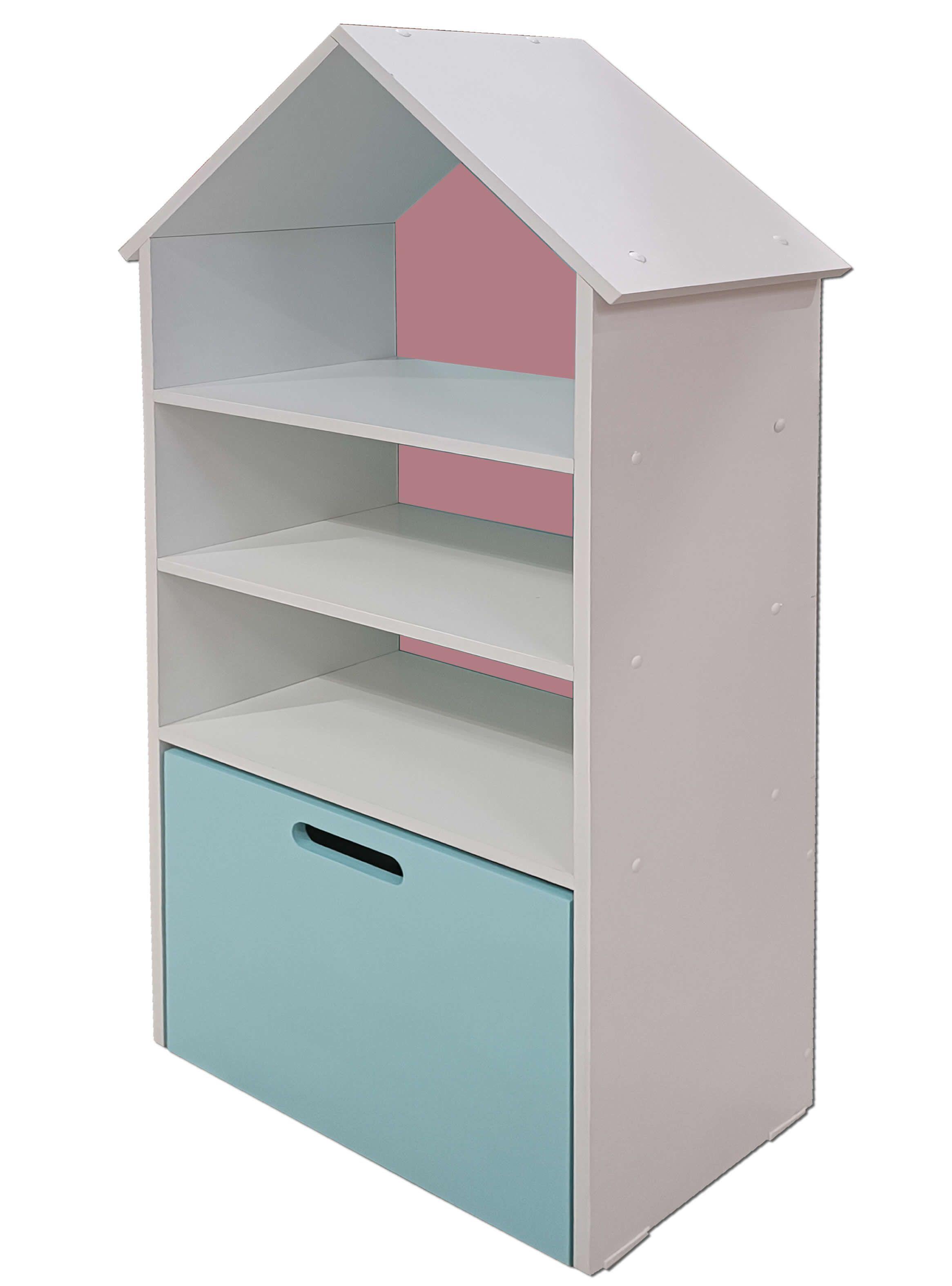 Juguetero Repisa Casa Infantil Rosado Celeste Montessori-2