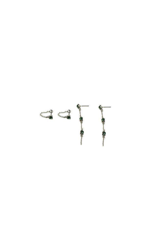 Aros Set Cascada Plateados Humana-0