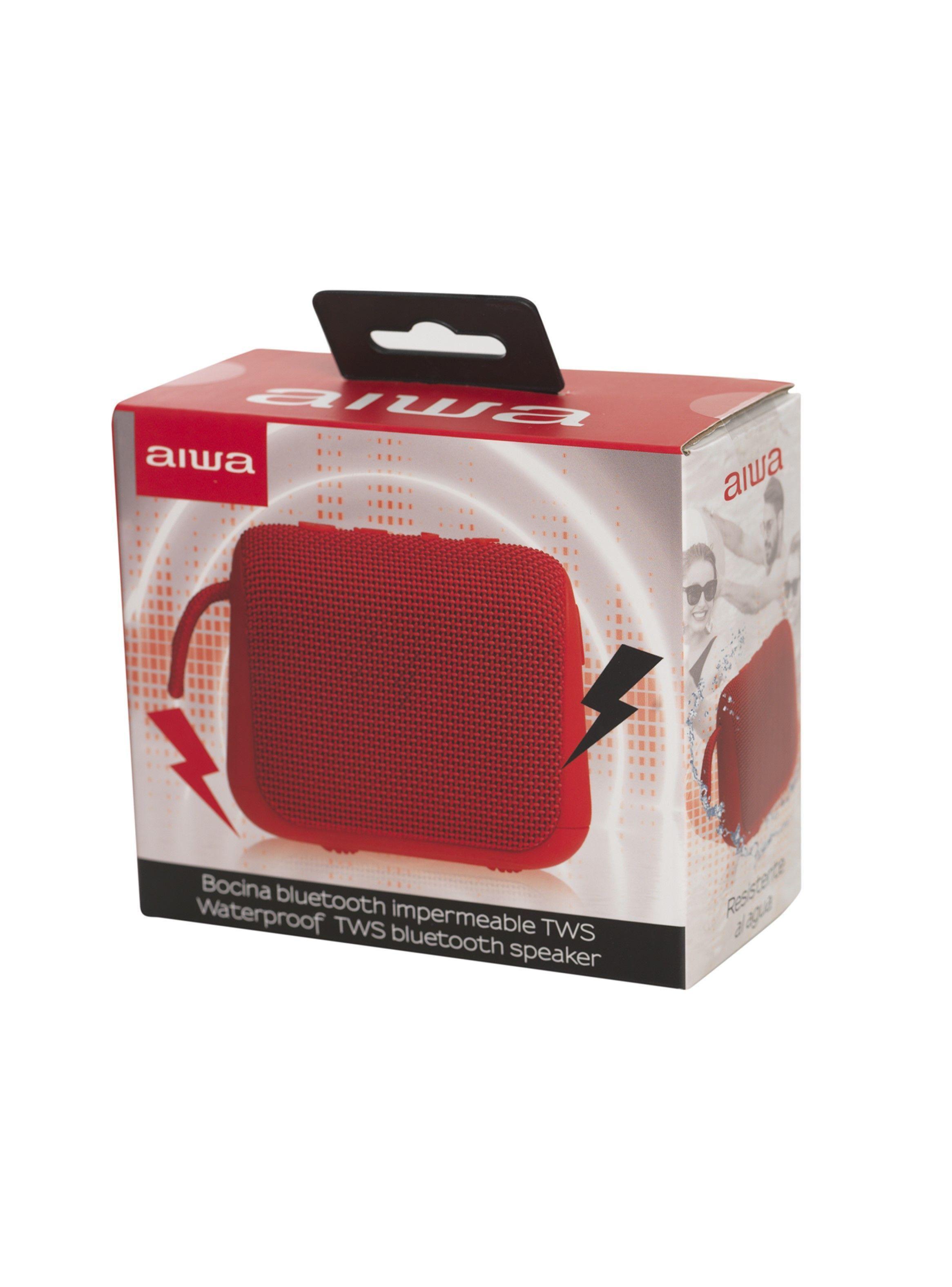 Parlante Portatil Aiwa Impermeable Roja Ipx6 Tws Radio Fm Aw-kf3R-4