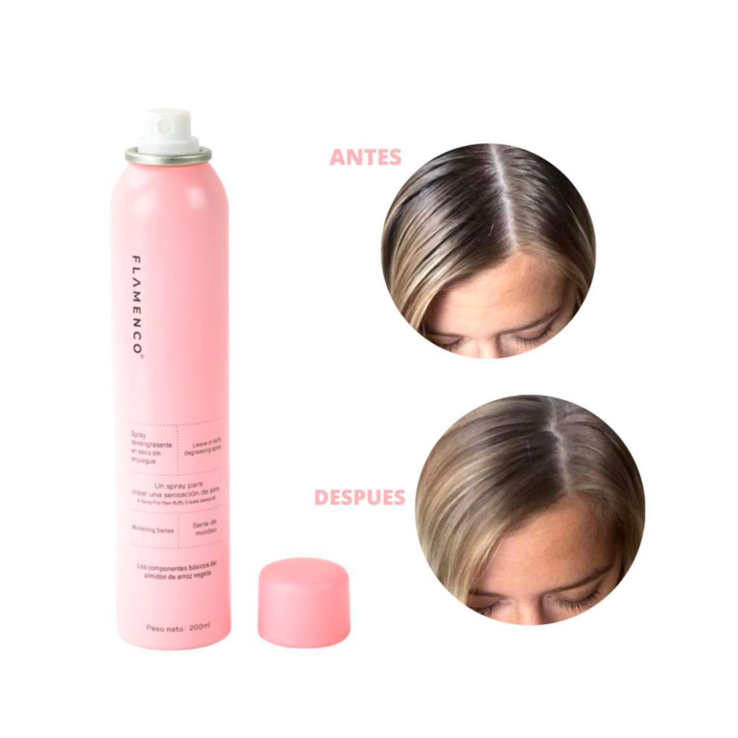 Flamenco Shampoo Desengrasante Spray en Seco 200 ml-3