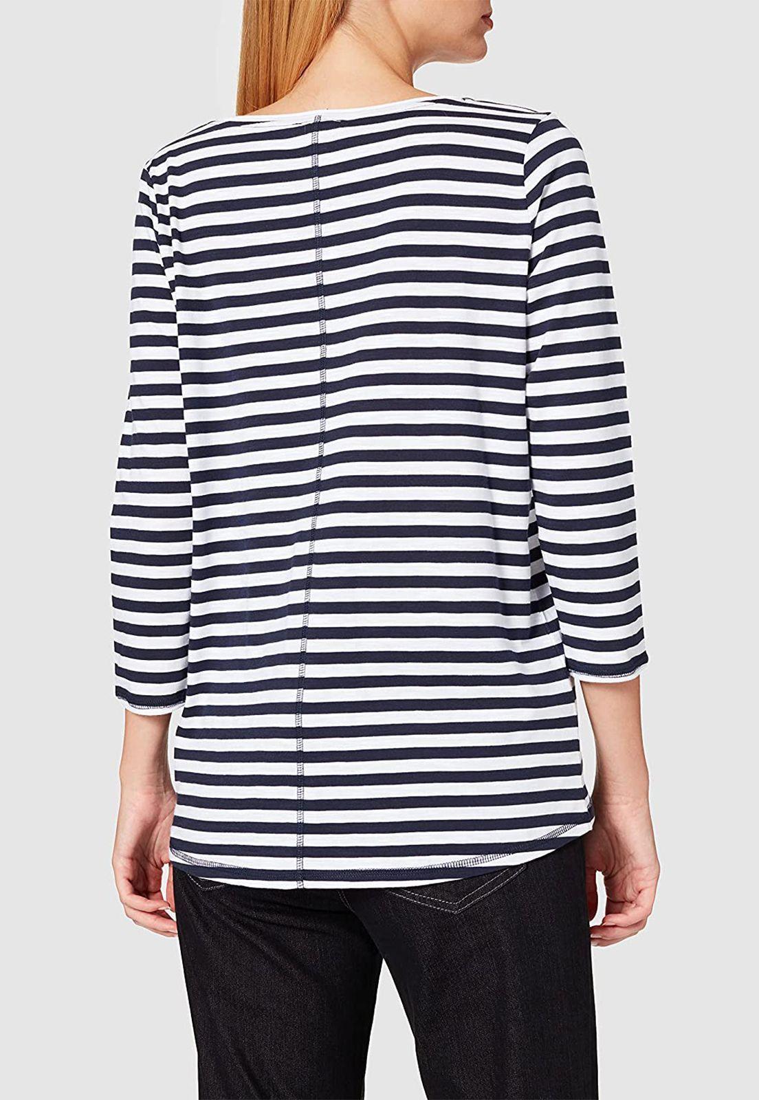 Polera Mujer Manga 3/4 Rayada Esprit Azul marino-1