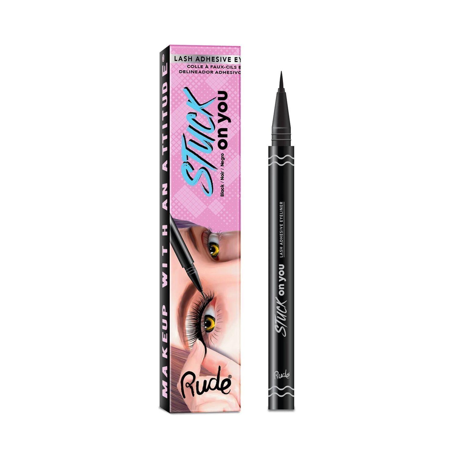 Delineador Adhesivo de Pestañas "Stuck On You" Negro Rude Cosmetics-0