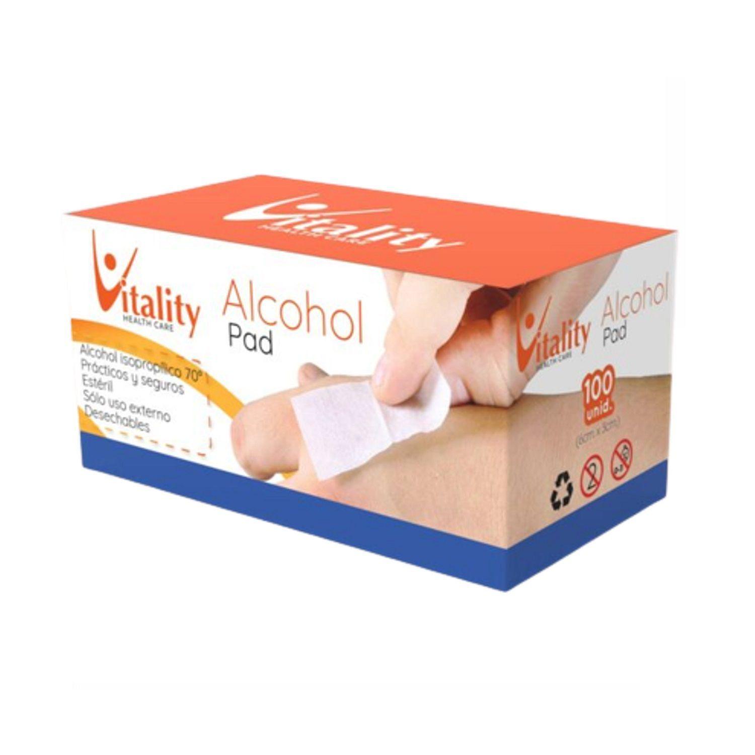 Alcohol Pad x 100 Unidades - Vitality-0