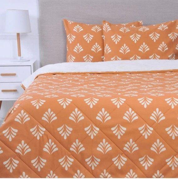 plumón básico estampado sherpa 2 plazas naranja-0