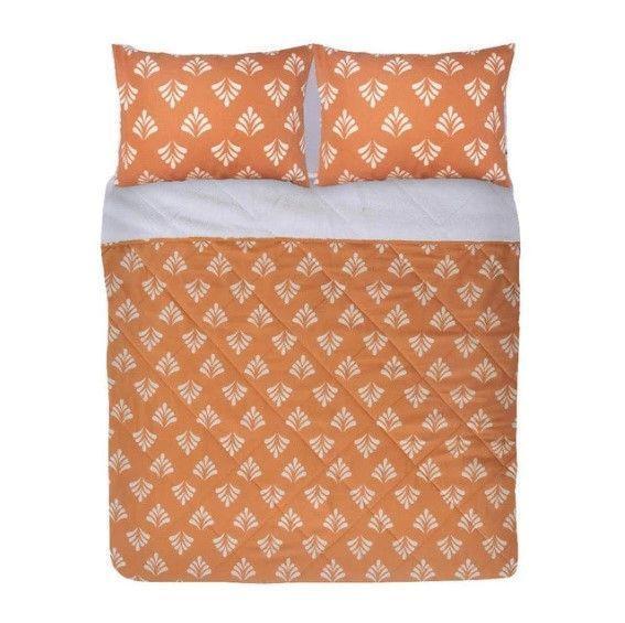 plumón básico estampado sherpa 2 plazas naranja-3