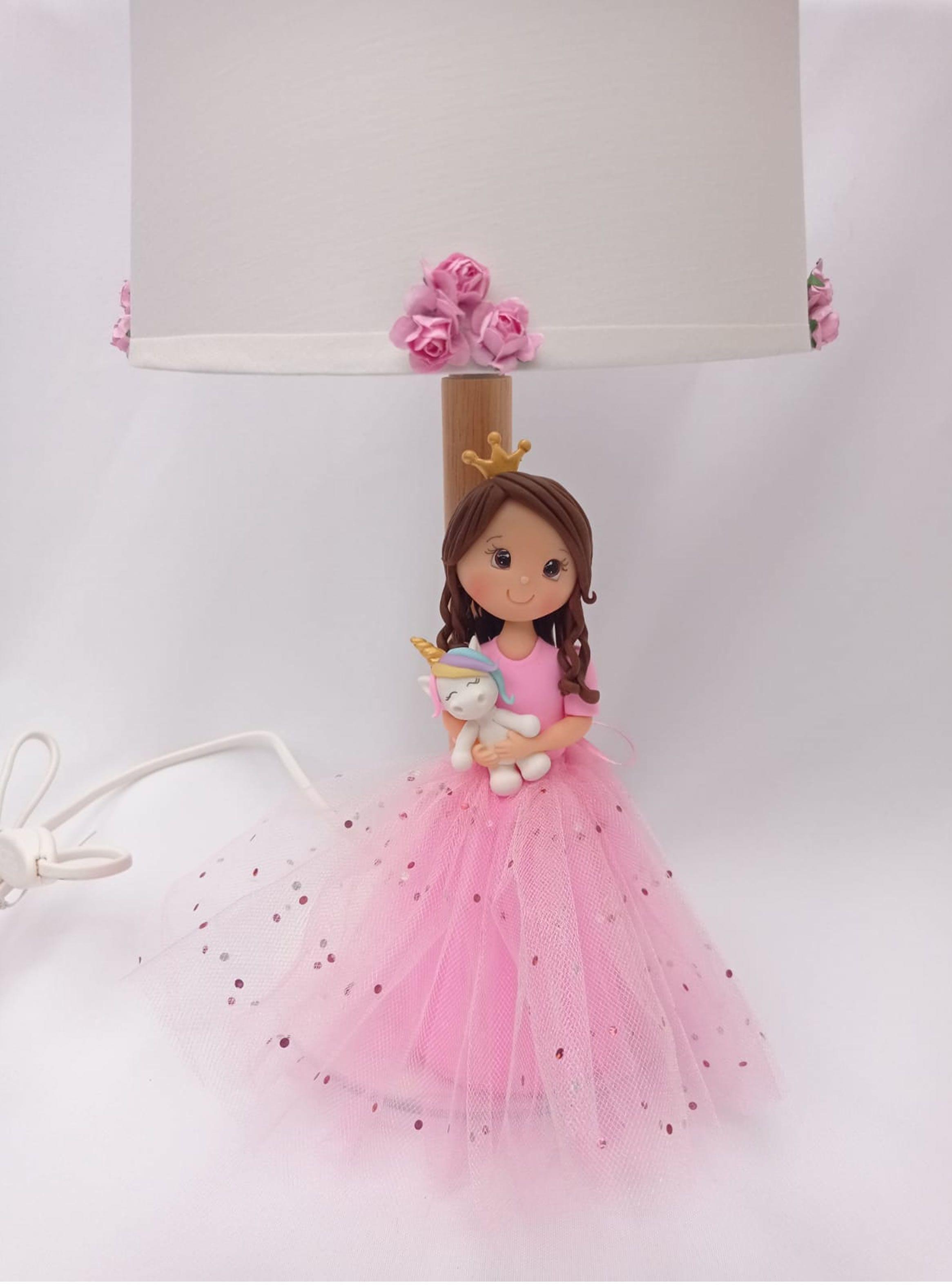 Lampara Velador Princesa  Rosado-3