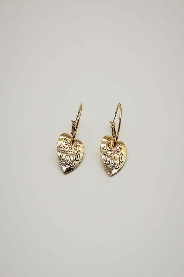 Aros Argolla Corazón Dorados i-D-0