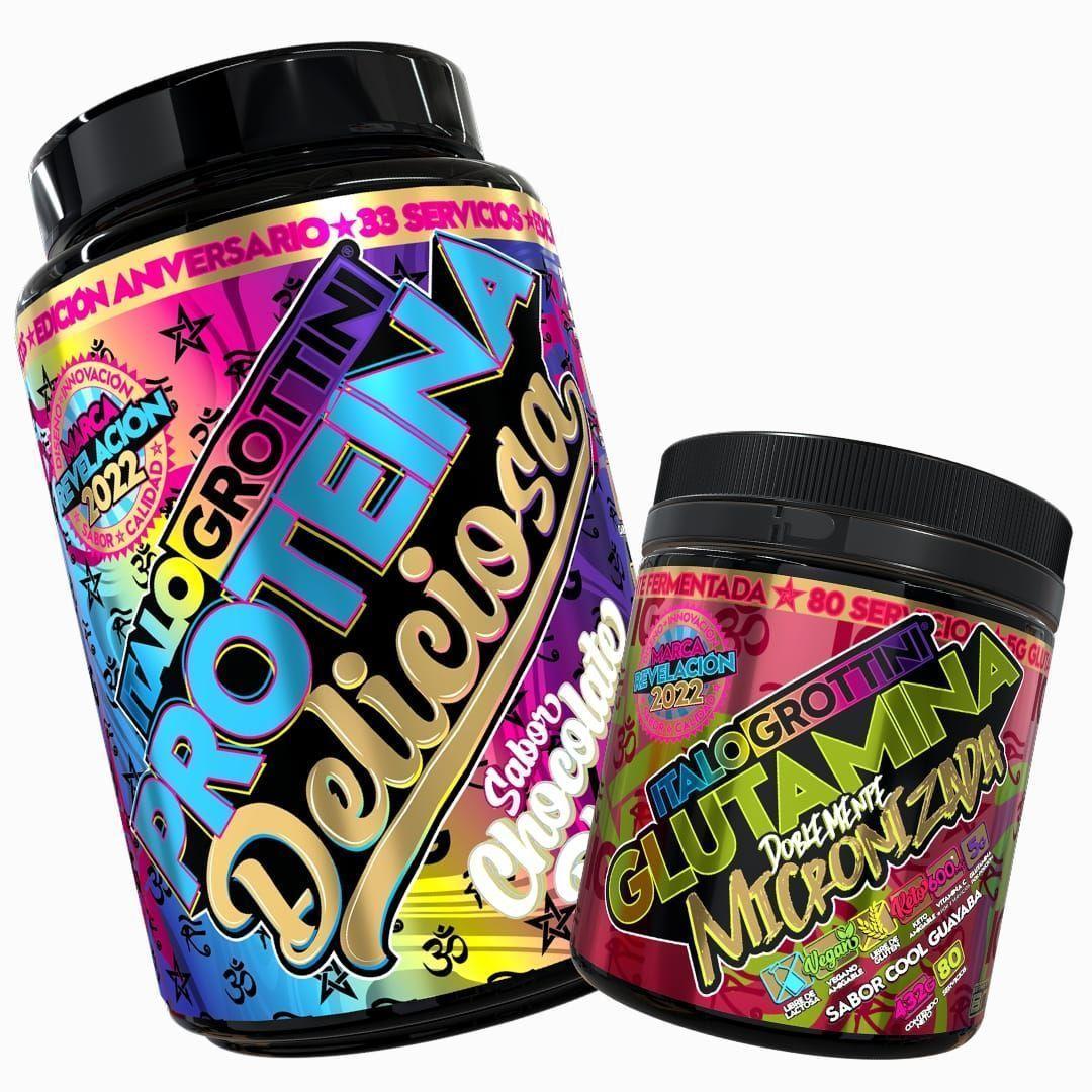 Proteina Whey Deliciosa 2.3 lb Chocolate Blanco + Glutamina 432g 80Sv-0