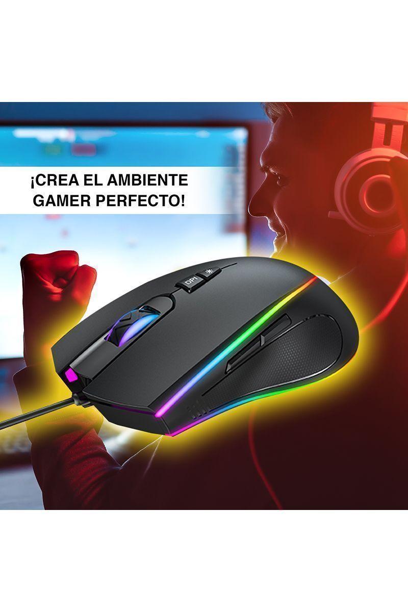 Mouse Gamer 6400 DPI 7D MS1017 Negro-5