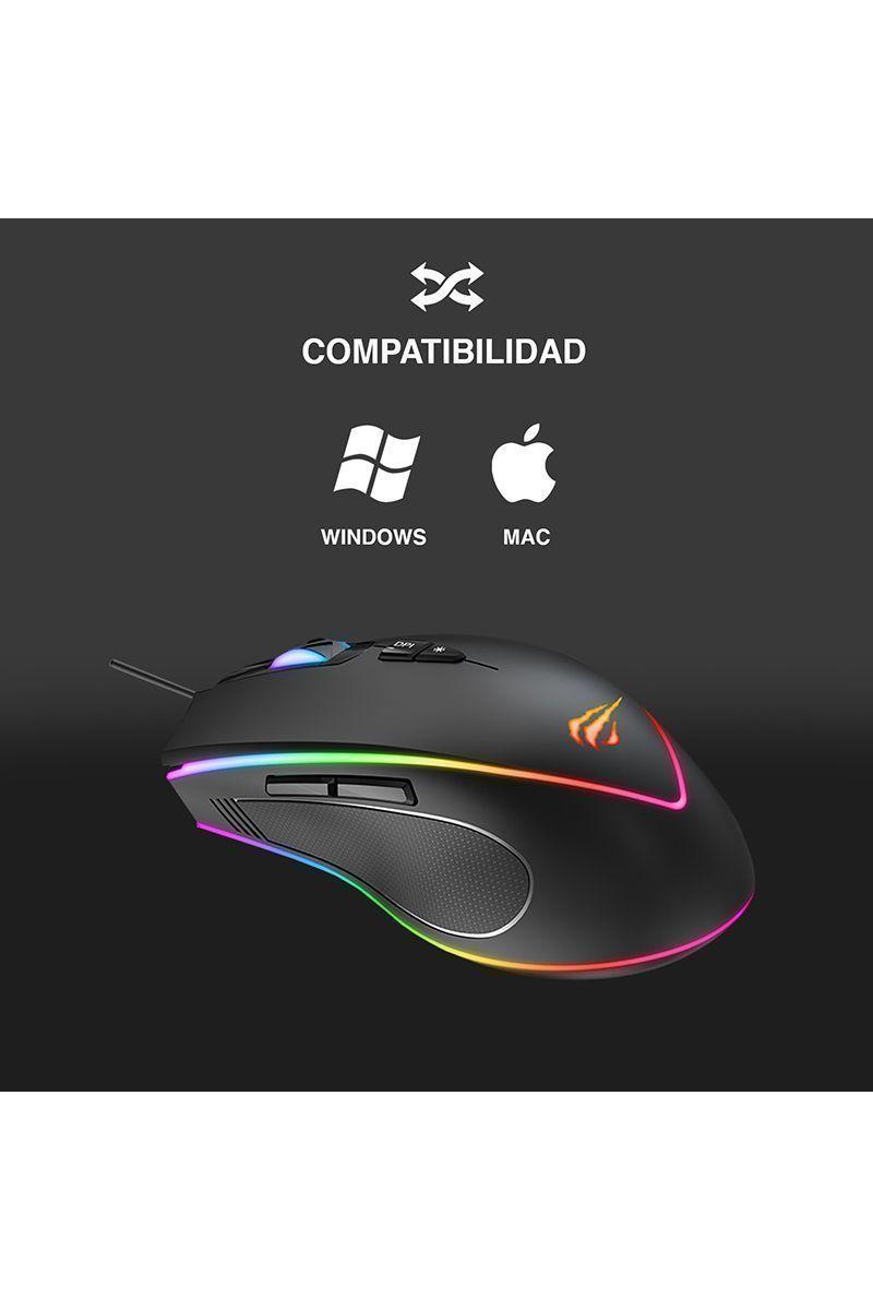 Mouse Gamer 6400 DPI 7D MS1017 Negro-4