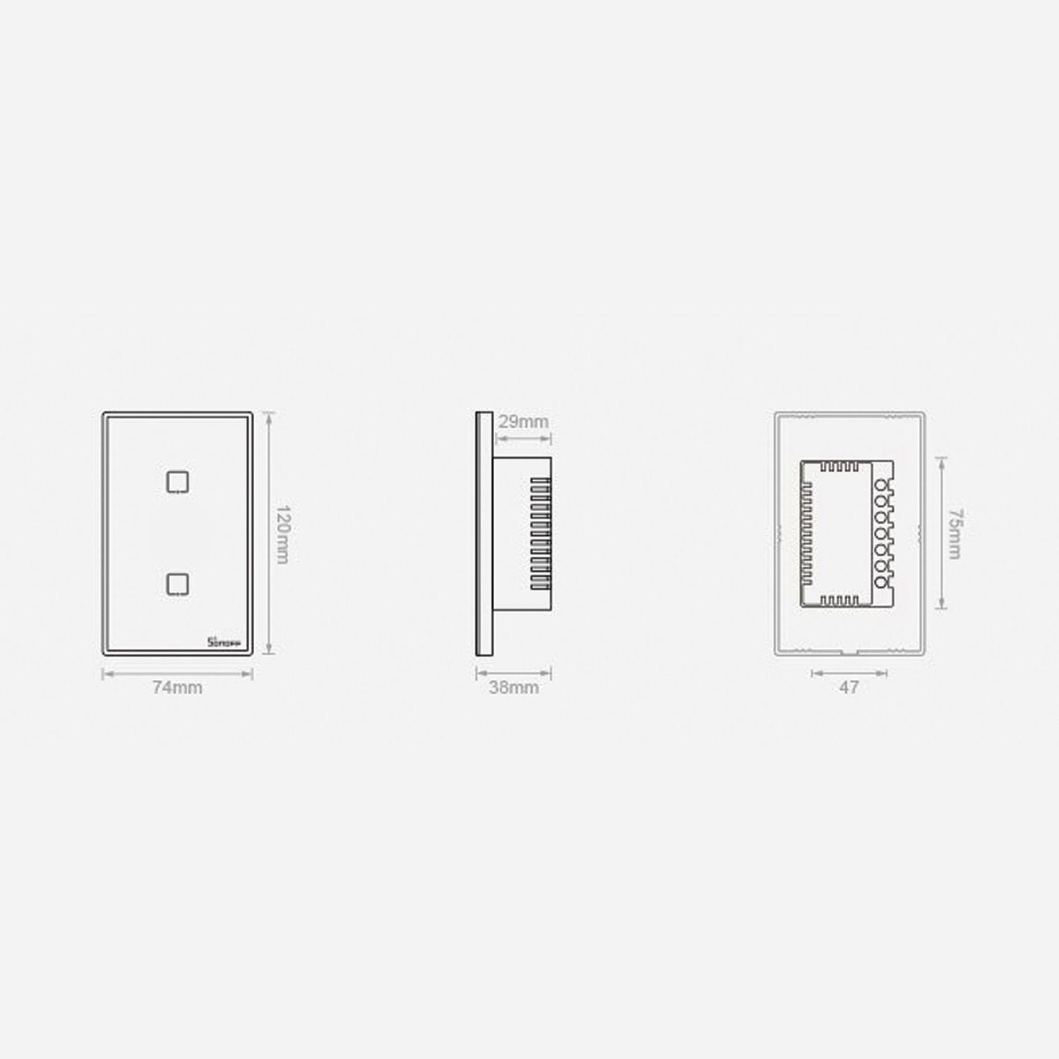 Pack Interruptor Smart: 1 y 2 Canales Negro WiFi + RF Sonoff-6