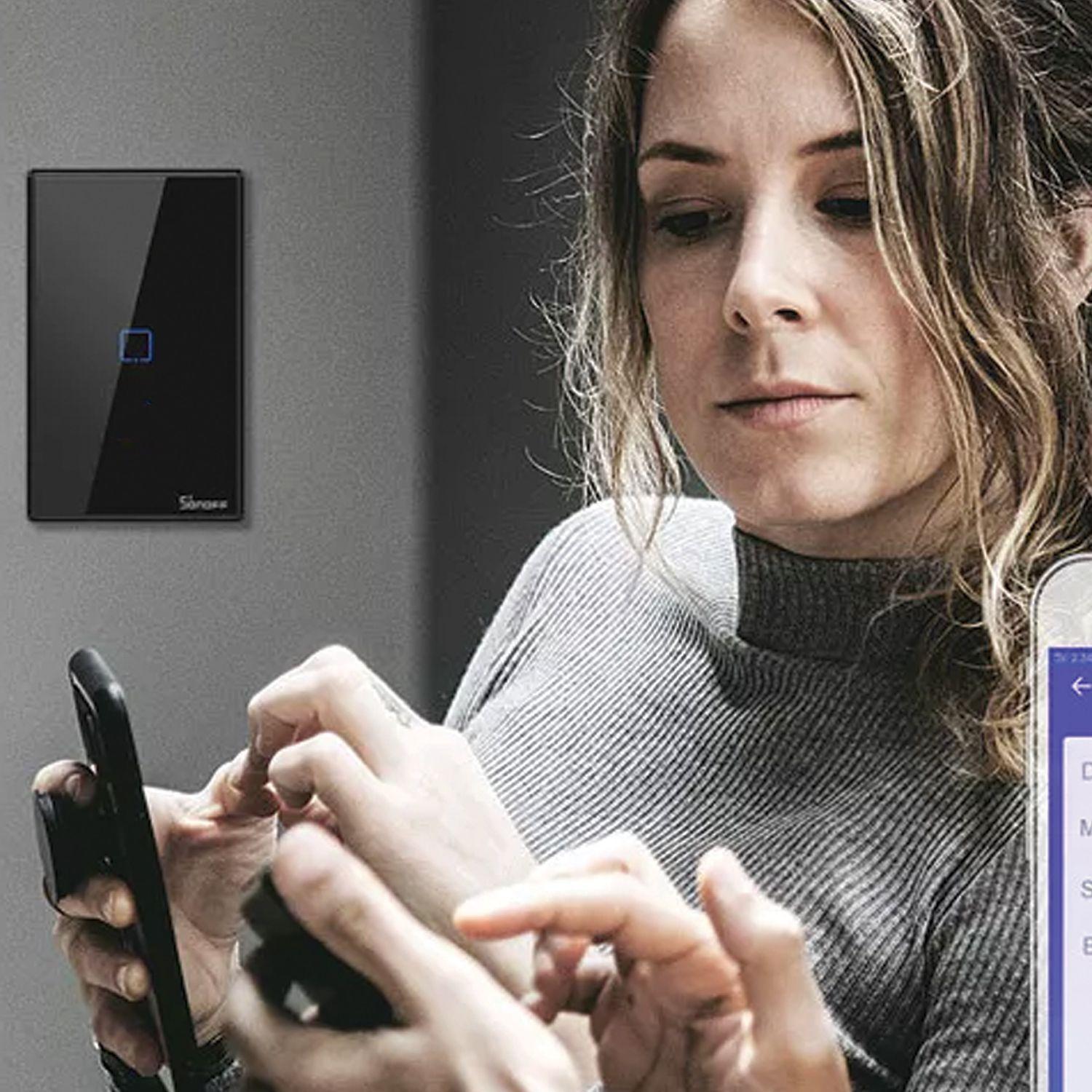 Pack Interruptor Smart: 1 y 2 Canales Negro WiFi + RF Sonoff-7