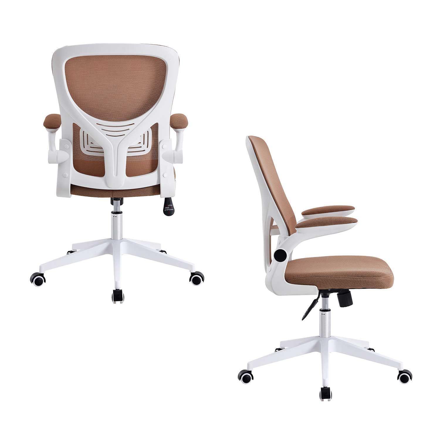 Silla de Oficina con Reposa Brazos Café-3