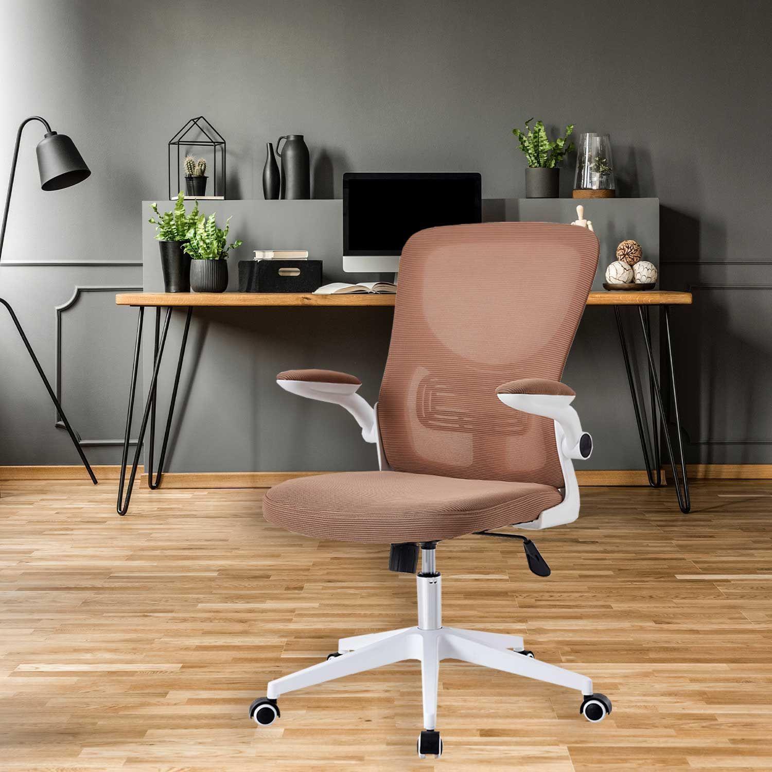 Silla de Oficina con Reposa Brazos Café-5