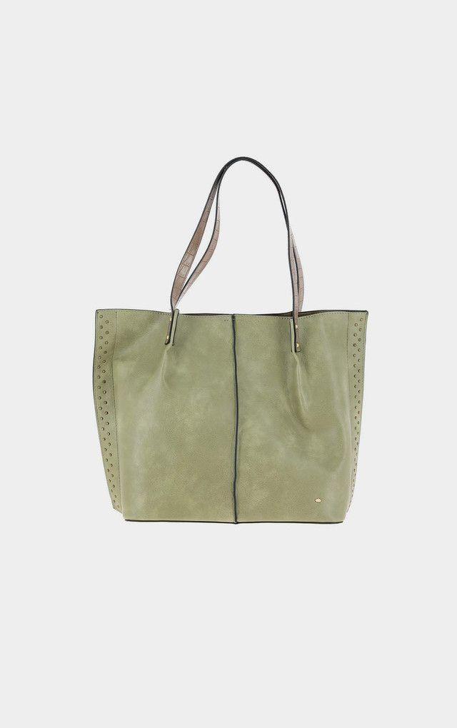 Cartera Hombro Tachas Verde i-D-0