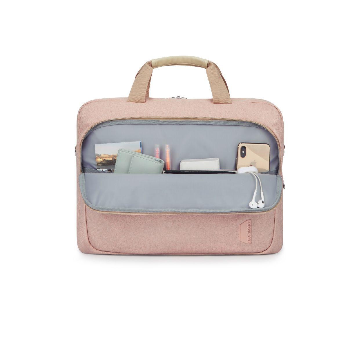 Bagsmart - Maletín expandible para notebook de 17,3" - Rosado-6