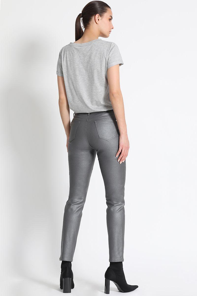 Pantalón Skinny Tiro Medio Plateado Liola-2