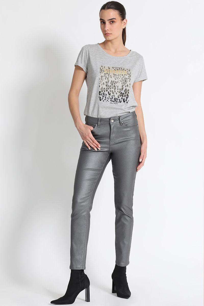 Pantalón Skinny Tiro Medio Plateado Liola-0
