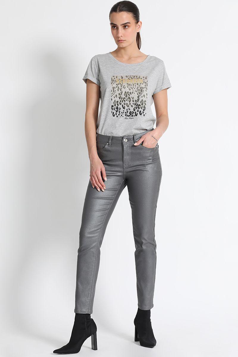 Pantalón Skinny Tiro Medio Plateado Liola-4