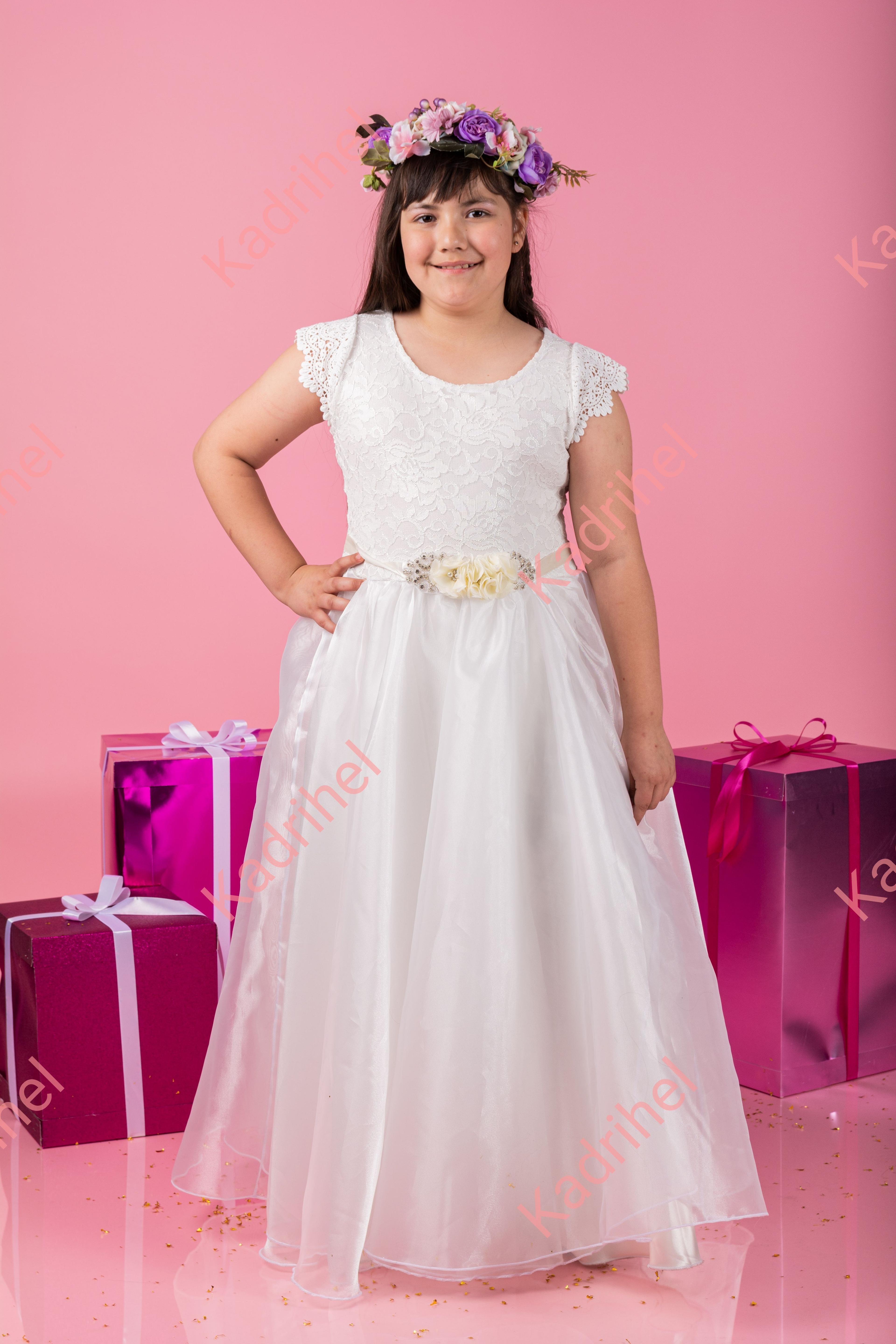 VESTIDO DE NIÑA LARGO PRIMERA COMUNION BODA N042-0