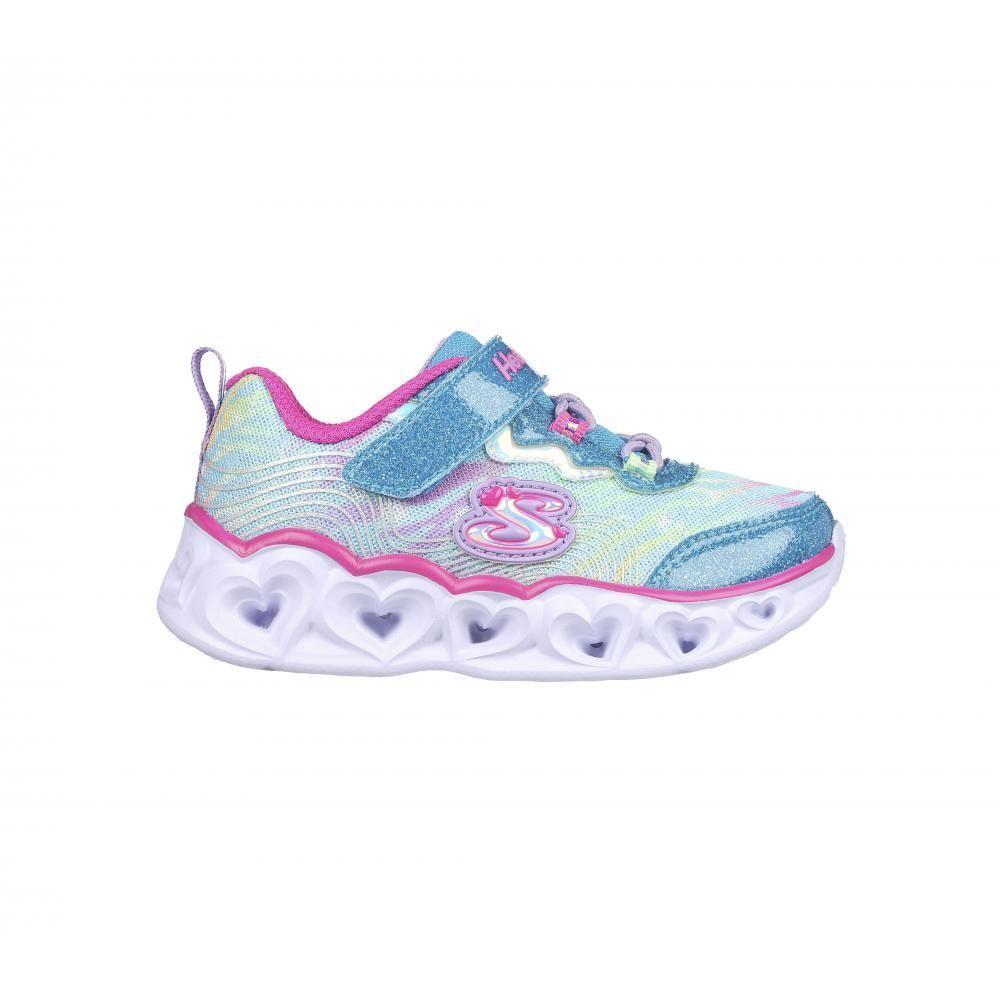 Zapatilla Niña Heart Lights Turquesa Skechers-4