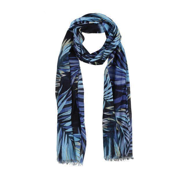 Pañuelo Estampado Azul Hojas iD-0