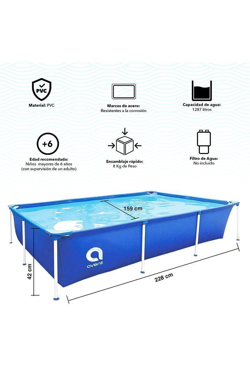 Piscina Rectangular 1287Lts 42x228x159cm Celeste-2