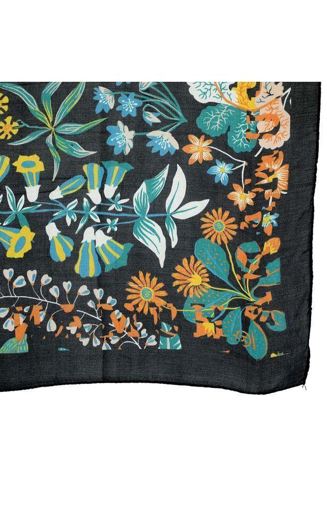 Pañuelo Seda Jungle Negro  Humana-1