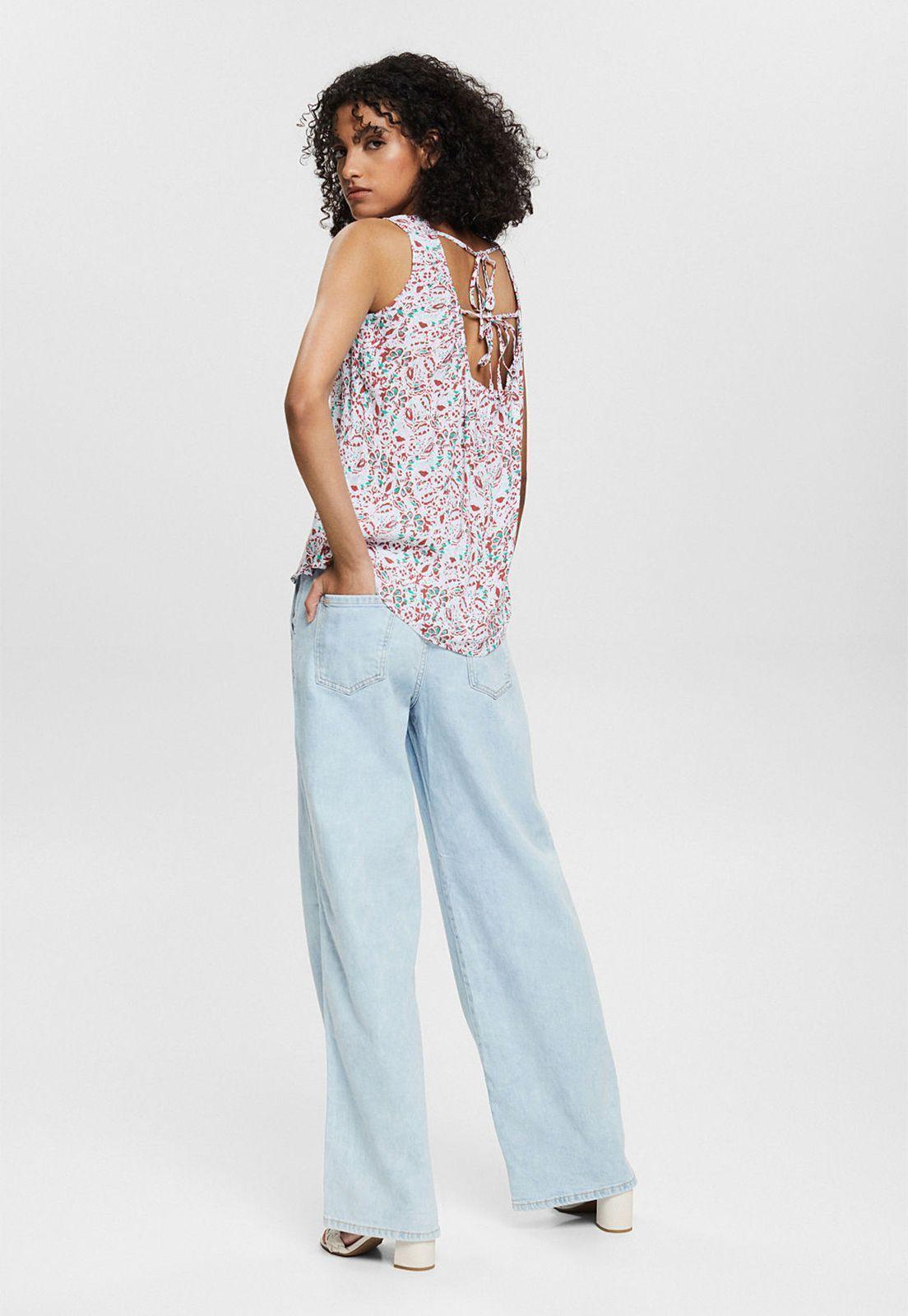 Blusa Estampada Con Escote En La Espalda Esprit Multicolor-1