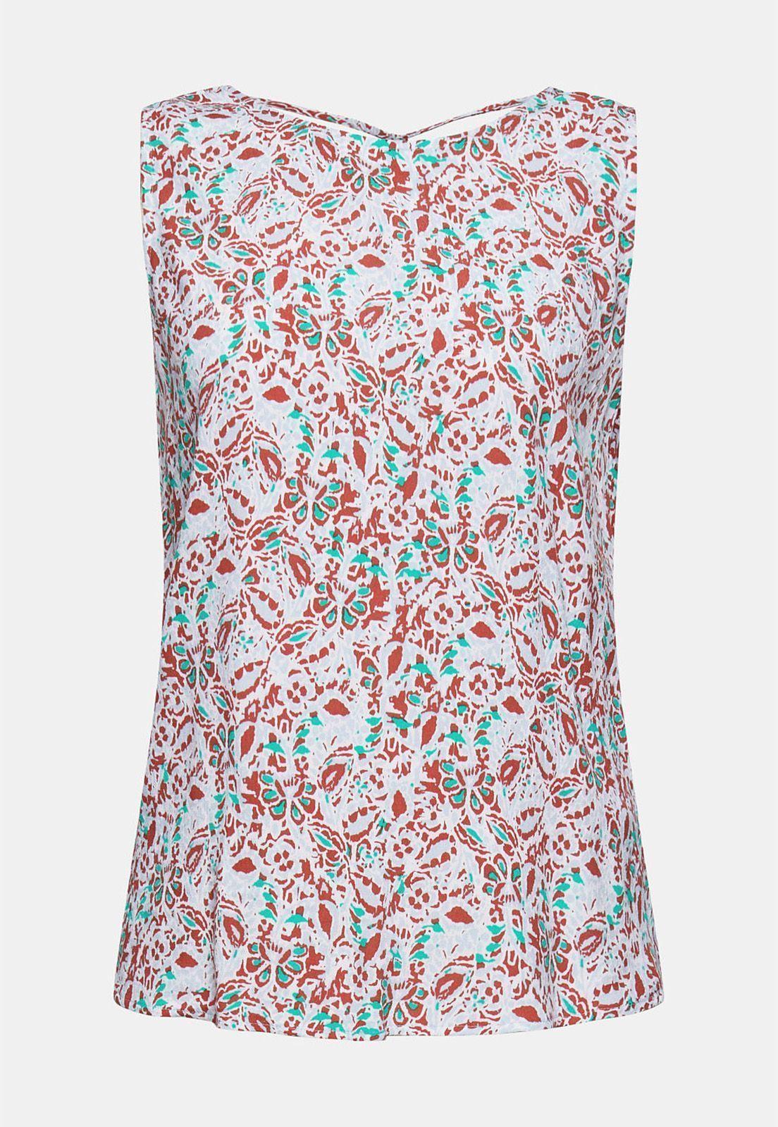 Blusa Estampada Con Escote En La Espalda Esprit Multicolor-3